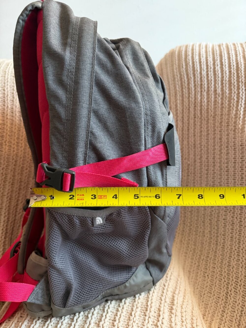 The North Face Recon Backpack Gray Pink Laptop School Travel Hiking Book Bag - Picture 7 of 10